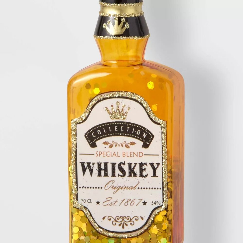 Target Wondershop Whiskey Bottle Glass Ornament New